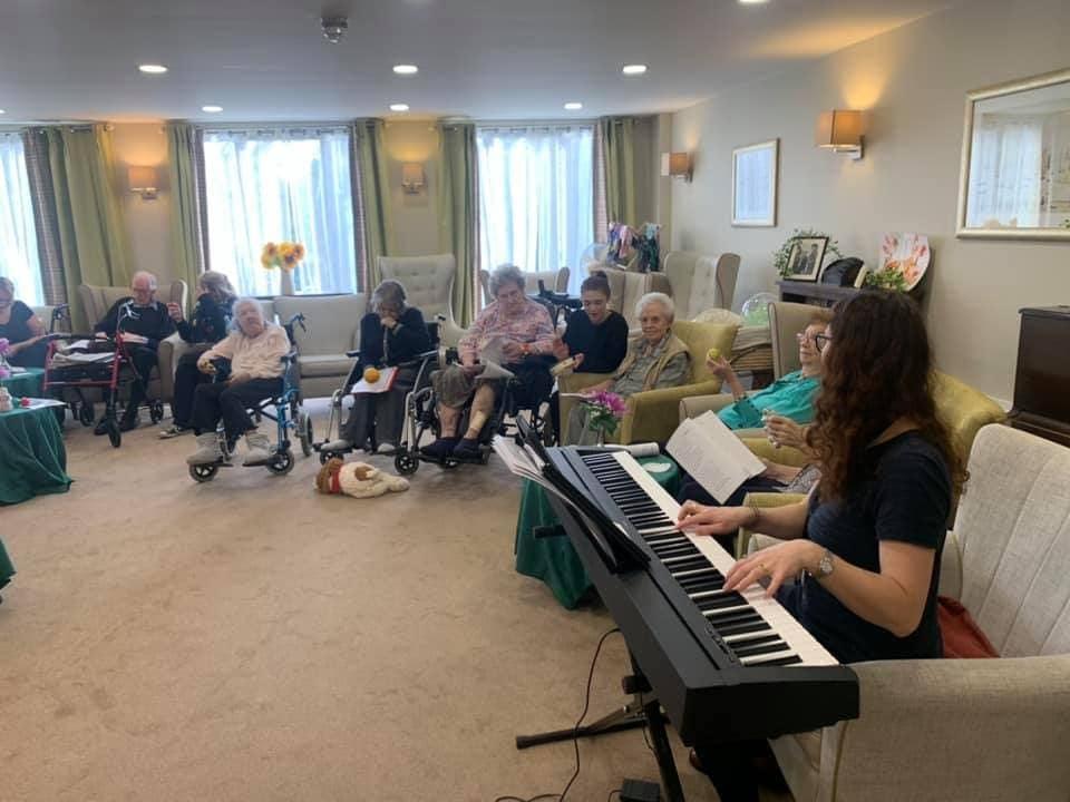residents enjoying music therapy