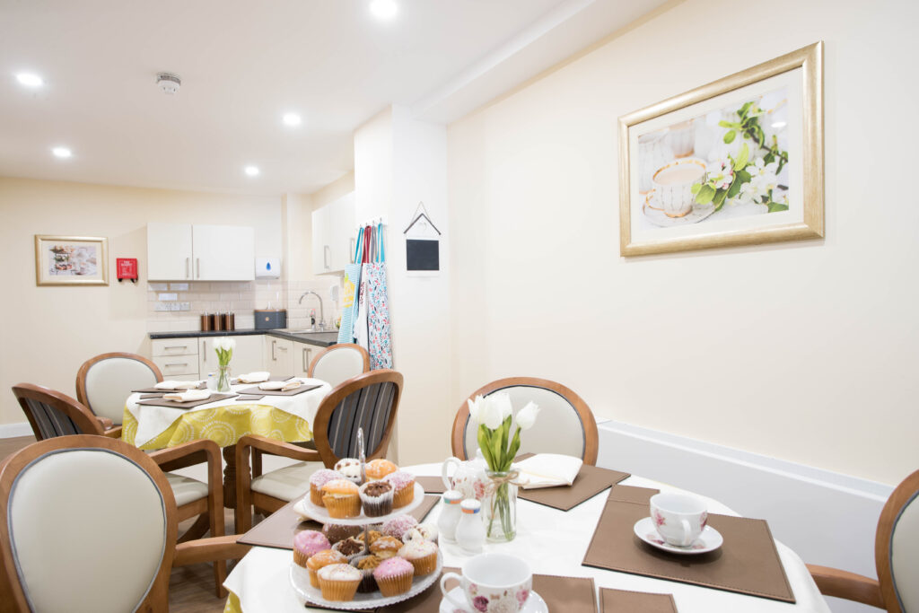 cakes in a dining area
