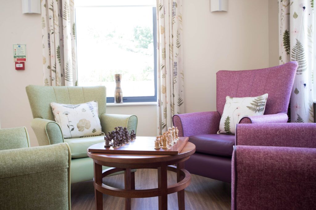 chess in the lounge area