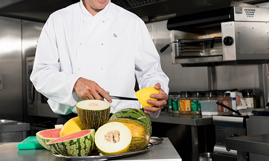 chef preparing fruit