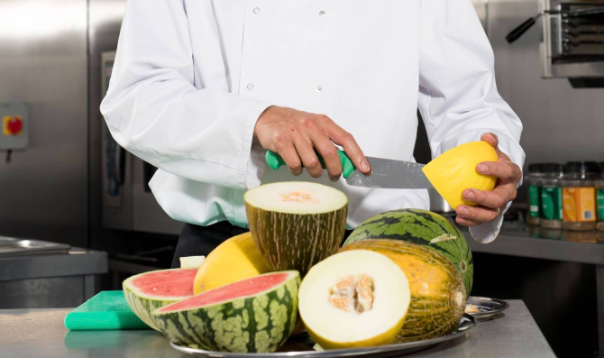 Chef preparing fruit