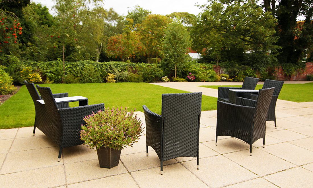 garden furniture laid out in our garden