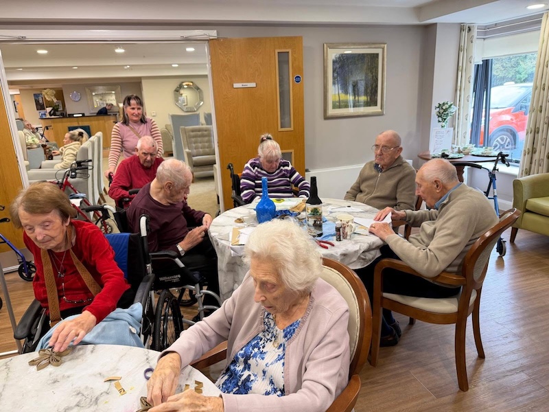 residents doing art together
